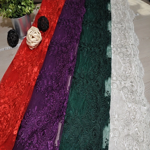 Вышивка на сетке  (изумруд)