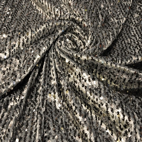 Пайетки на велюре (серебро)