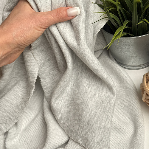 Футер 3-х нитка с эффектом велюра (серый-меланж)