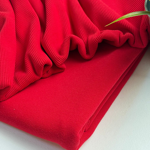 Футер 3-х нитка с эффектом велюра (красный)