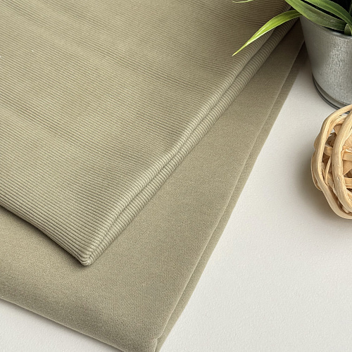 Футер 3-х нитка с эффектом велюра (оливковый)