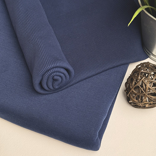 Футер 3-х нитка с эффектом велюра (индиго)